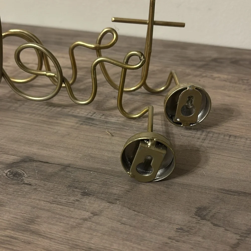PRE OWNED Travel & Relax Gold-tone Script Art Wire Wall Decor Set of 2